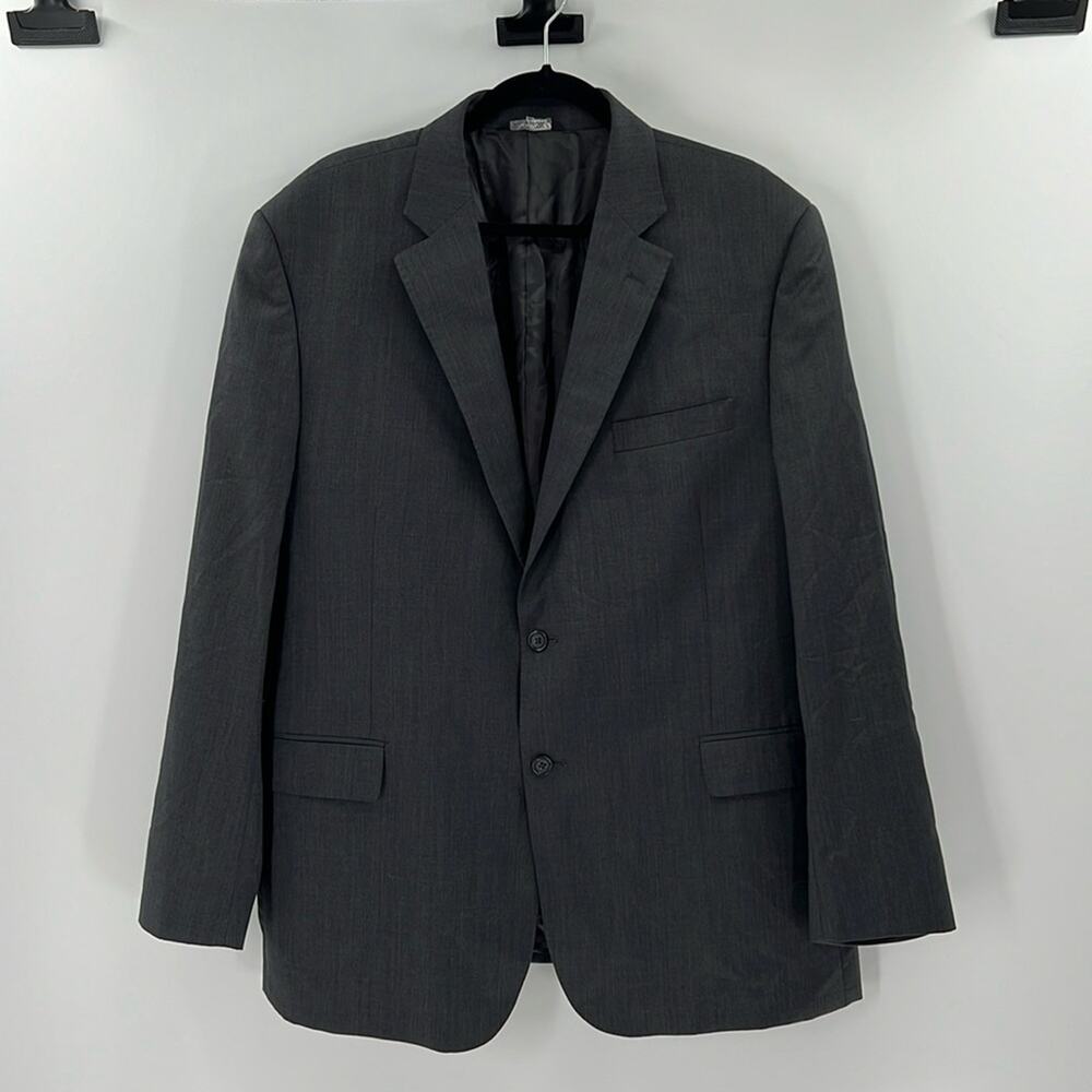 Black Saks Fifth Avenue Ermenegildo Zegna Two Button Blazer - Gray - 46R
